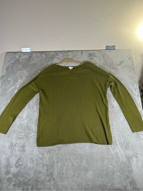 J.Jill NWT Olive Green Ribbed Long Sleeve Top
